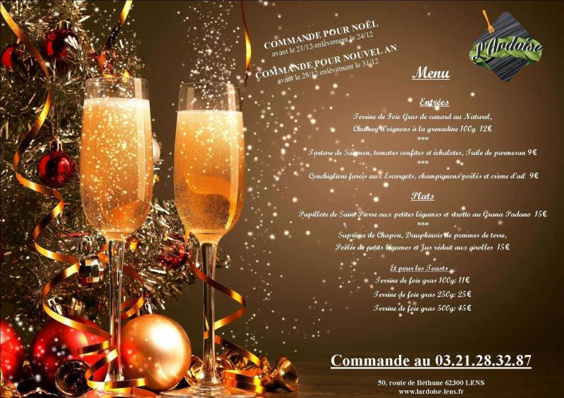 "Menu de Fêtes" du restaurant L'Ardoise Lens à Lens